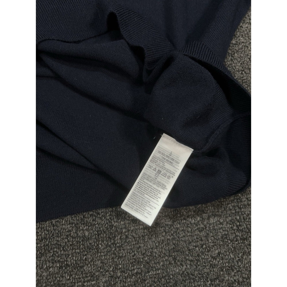 New Banana Republic Sweater Men's Large Merino Wool Blue Baruffa Italian Yarn - Picture 5 of 7